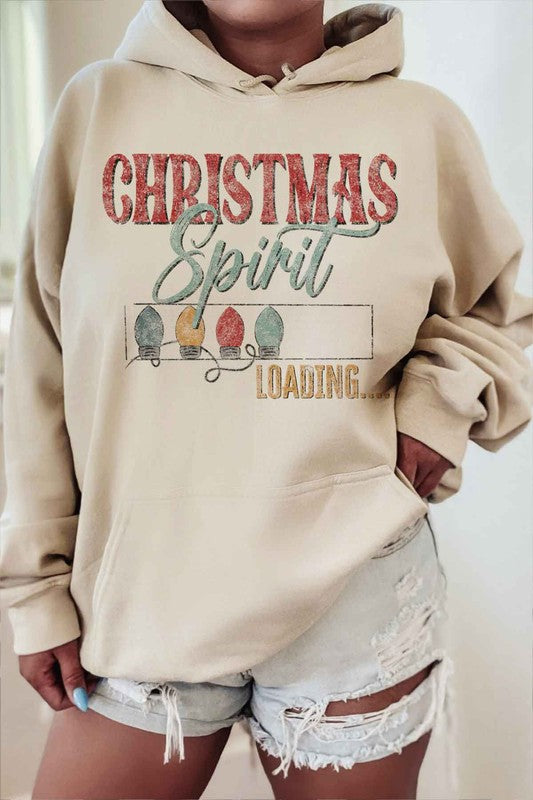 Plus Size "Loading Christmas Spirit" Hoodie - Festive Holiday Sweater