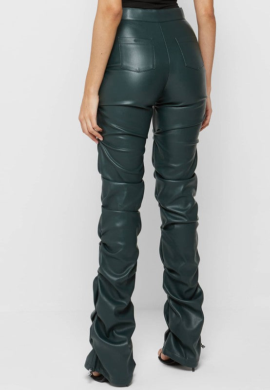 Black PU Leather Pants