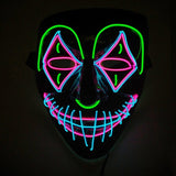 Eyebrow Double Star Eye Mask Halloween LED Glowing Mask