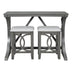 Farmhouse Counter Height Dining Set, 3-Piece with USB Port & Upholstered Stools, Gray - Minihomy