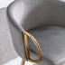 26 Inch Velvet Bar Stools Set of 2, Chrome Footrest, Gold Legs, Gray - Minihomy