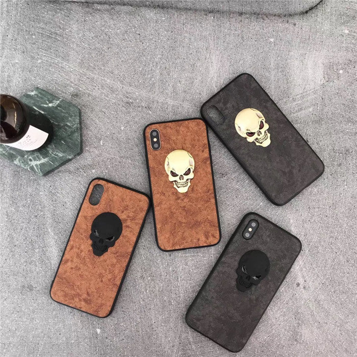 High-quality 3D metal skull phone case