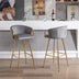 2-Pack 30 Inch Bar Stools, Velvet Seat, Chrome Base & Golden Legs - Gray - Minihomy