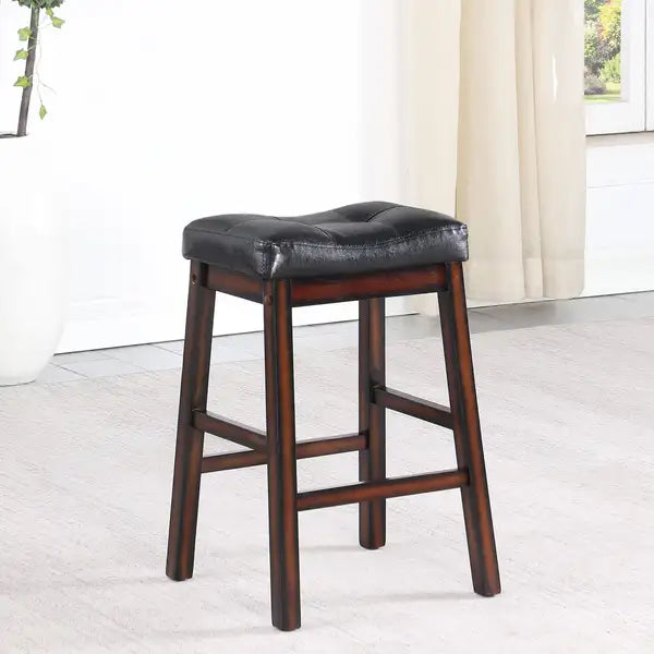 Black & Cappuccino Counter Height Stools (Set of 2)