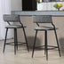 Grey Counter Height Bar Stools - 26" PU Leather Seat & Black Base - Minihomy