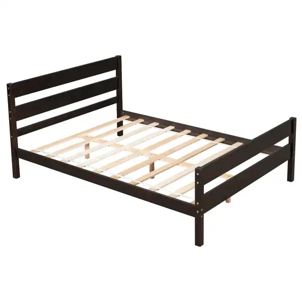 Espresso Full Bed with Headboard and Footboard - Minihomy