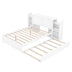 Full Size Platform Bed with Pull Out Shelves & Twin Trundle - White - Minihomy