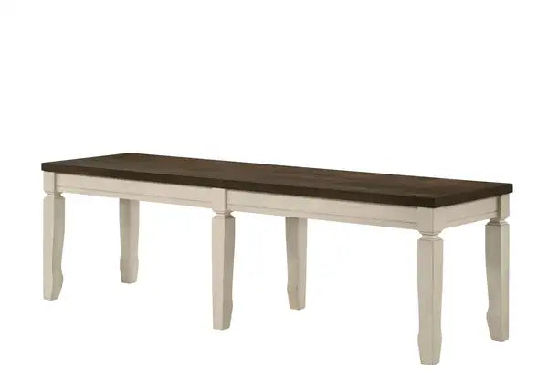 ACME Fedele Bench, Weathered Oak & Cream Finish 77193 - Minihomy