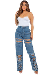 Seductive Cargo-Style Denim Jeans