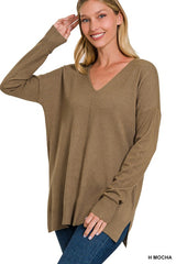 Garment Dyed Front Seam Sweater: Effortless Elegance for Everyday Chic