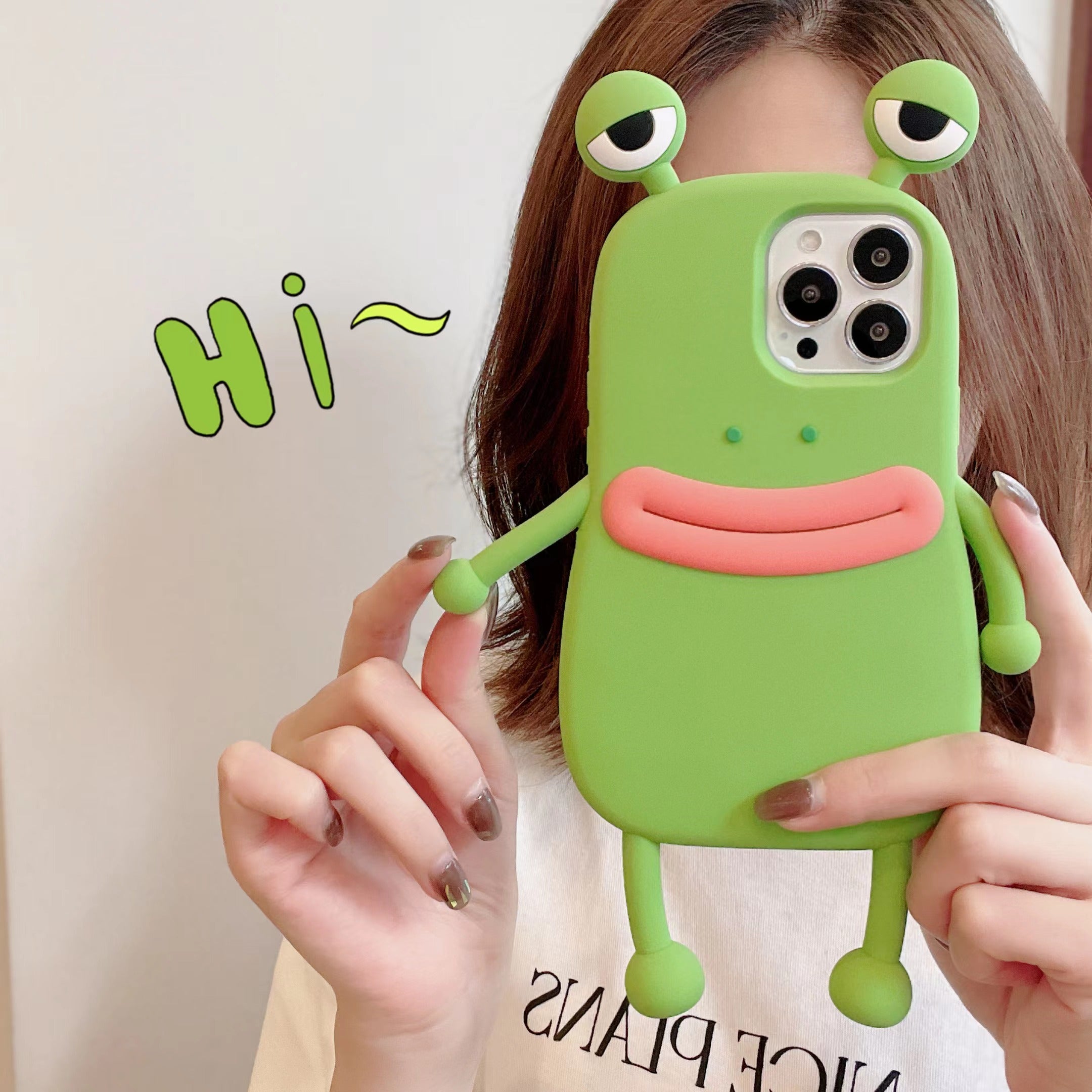 Funny Silicone 3D Frog Phone Case Cartoon Cute Shockproof Bumper Cover