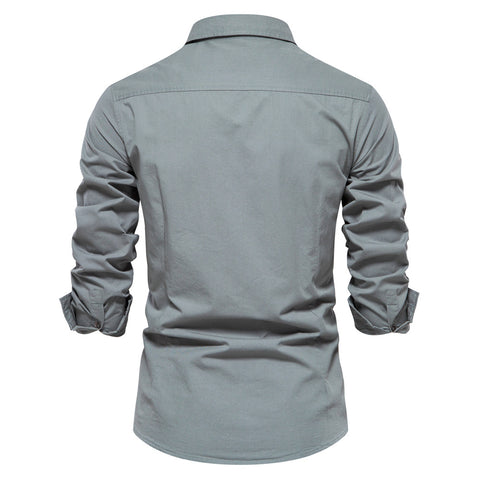 Men's Casual Solid Color Long Sleeve Shirt