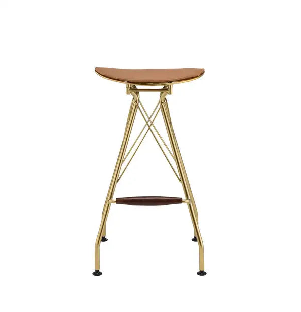 ACME 2-Pack Whiskey PU Leather Gold Bar Stools 96850