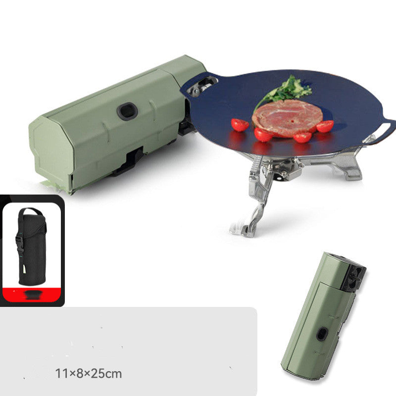 Portable Folding Camping Gas Stove - Outdoor Hiking BBQ Travel Cooking Grill Cooker