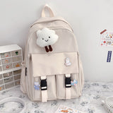 Nylon School Bags For Teenage Girls Waterproof School Laptop Backpack