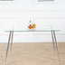 51" Modern Clear Glass Dining Table with Chrome Metal Legs - Minihomy