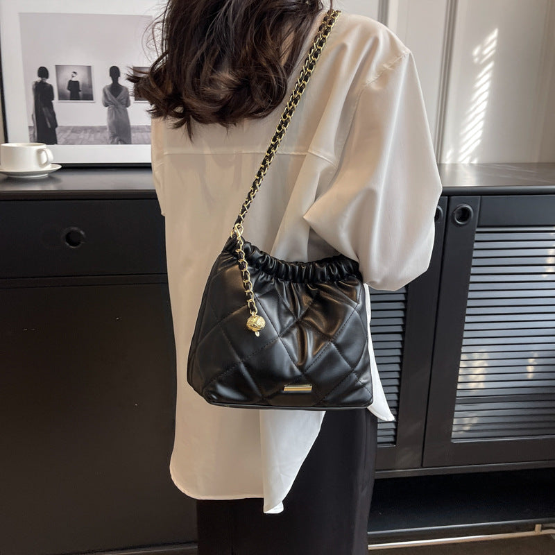 Casual Rhombus Shoulder Bag - Chain Messenger Bag - Small Bucket Bags for Women - Minihomy