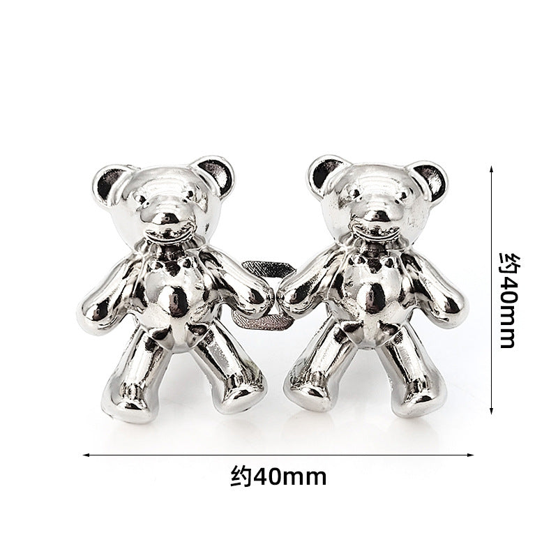 Cute Bear Pin Waist Clip Metal Snap Fastener Pants Pins Waist Tighten Brooch - Minihomy