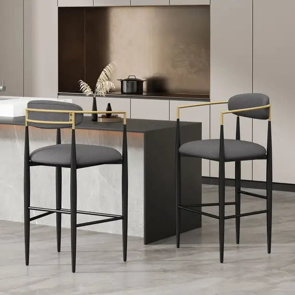 Set of 2 Barstools - Modern Kitchen Counter Height Dining Chairs