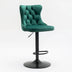 Green Velvet Bar Stools with Backs - Adjustable Height, Tufted, Set of 2 for Kitchen Island & Pub - SW1812GN - Minihomy