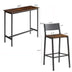 Industrial Bar Stool Set | 3-Piece Iron & Wood Bar Stools with Backrest for Kitchen, Bar, Restaurant - Minihomy