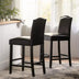 Brown & Walnut Upholstered Counter Height Barstools with Nailhead Trim (Set of 2) - Minihomy