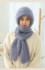 Women's Fleece-lined Scarf And Hat: Winter Warmth in Style