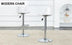 Modern Bar Stools Set of 2 | Swivel & Adjustable Height | PU Seats & PET Backrest - Bar, Restaurant, Counter Seating - Minihomy