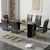 Modern Glass Dining Table Set for 6-8 | Minimalist Rectangle Table & Chairs - Minihomy