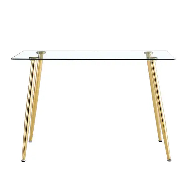 Modern Minimalist Glass Dining Table for 4-6 | 51"x31" Kitchen/Dining/Living Room Table - Minihomy