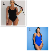 Summer Bikini Backless String Large Size Solid Color Triangle One-piece Swimsuit
