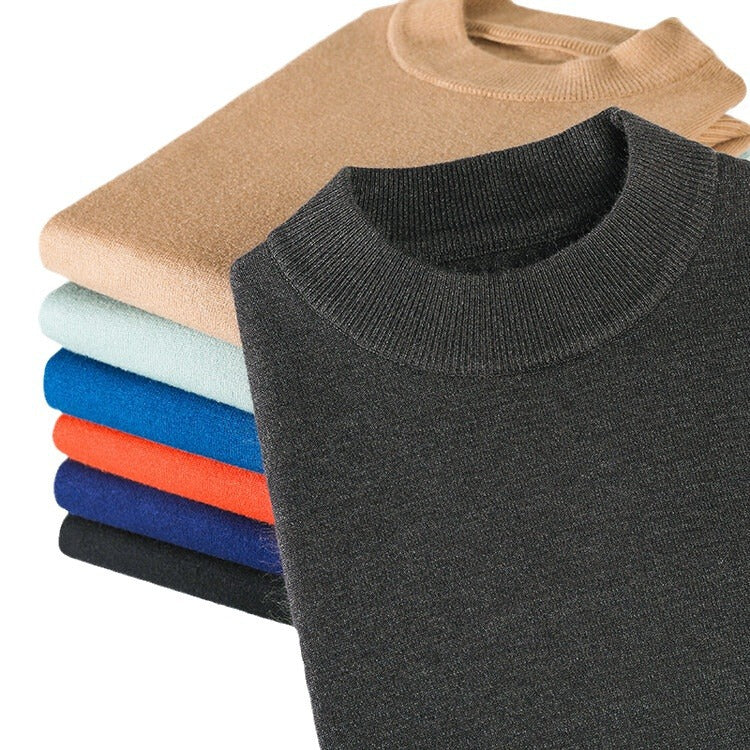 Half Turtleneck Thermal Young and Middle-Aged Casual Solid Color Sweater