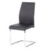 Modern Dining Chairs Set of 2, Black PU Leather with Chrome Metal Frame, Restaurant & Home - Minihomy