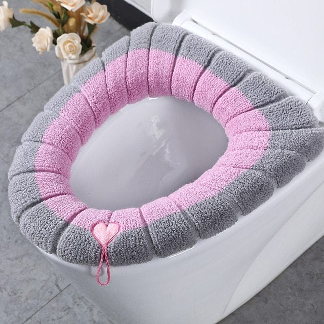 Soft Thickened Toilet Seat Cushion - Nordic Style, Washable, Set of 2, for Bathroom Pedestals