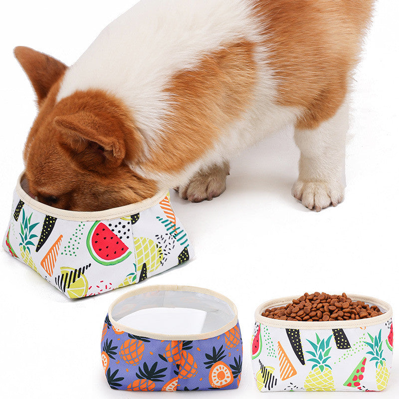Waterproof And Easy To Clean Washable Dog Food Bowl Foldable