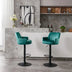 Adjustable Bar Stools with Backrest & Footrest - Set of 2 - Green Counter Height Bar Chairs for Kitchen, Pub - Minihomy