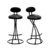 Black Counter Height Bar Stools, Set of 2, Upholstered with Footrest - Modern PU Leather Dining Chairs - Minihomy