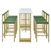 7-Piece Counter Height Dining Set with Upholstered Stools - White & Green - TREXM - Minihomy