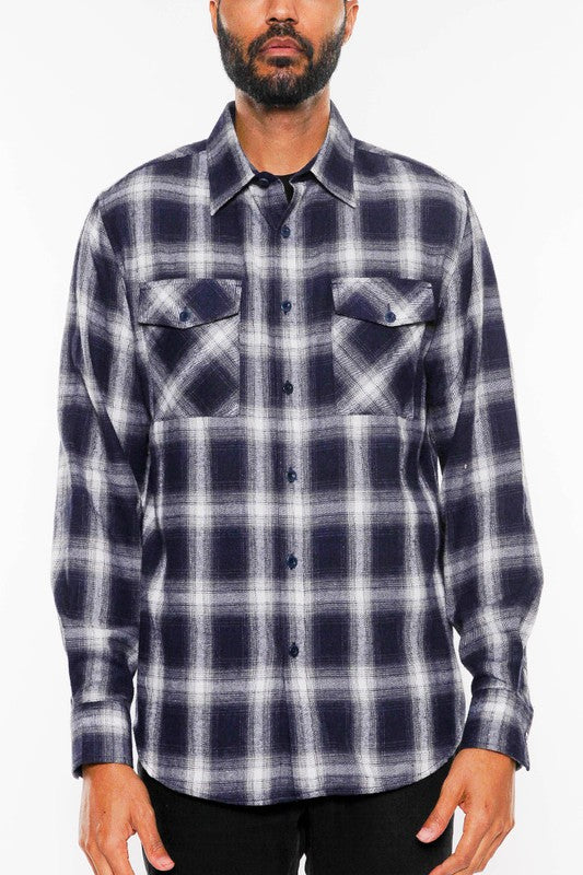 Full Plaid Checkered Flannel Long Sleeve - Minihomy