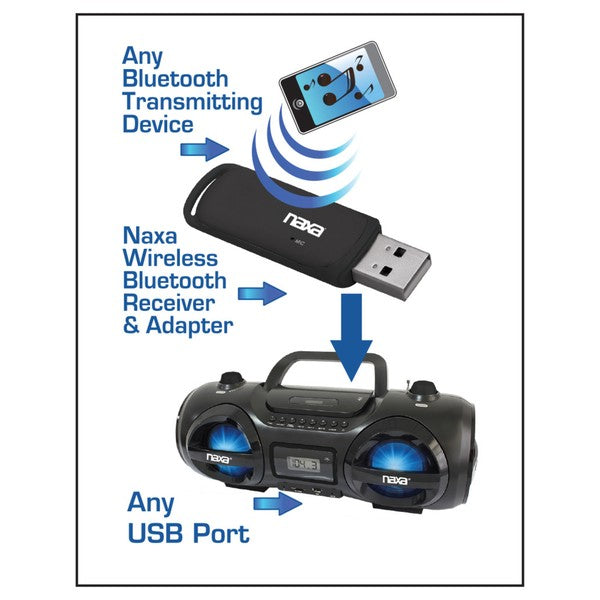 Naxa Wireless Audio Adapter with Bluetooth for USB Connector - Minihomy