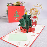 3D Merry Christmas Cards Christmas Tree Winter Gift Pop-Up Cards Christmas Decoration Stickers