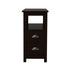 Brown End Table with 2 Drawers & Shelf - Narrow Nightstand for Small Spaces - Minihomy