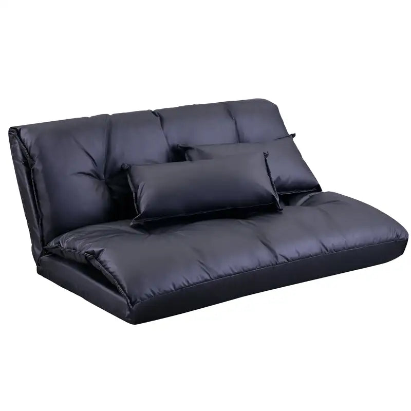 Adjustable Folding Futon Sofa - Lazy Gaming Sofa with Pillows