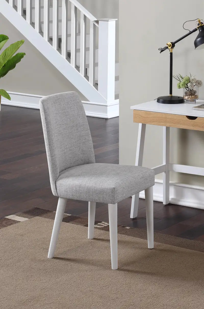 Gray Fabric Taylor Chair - White Legs