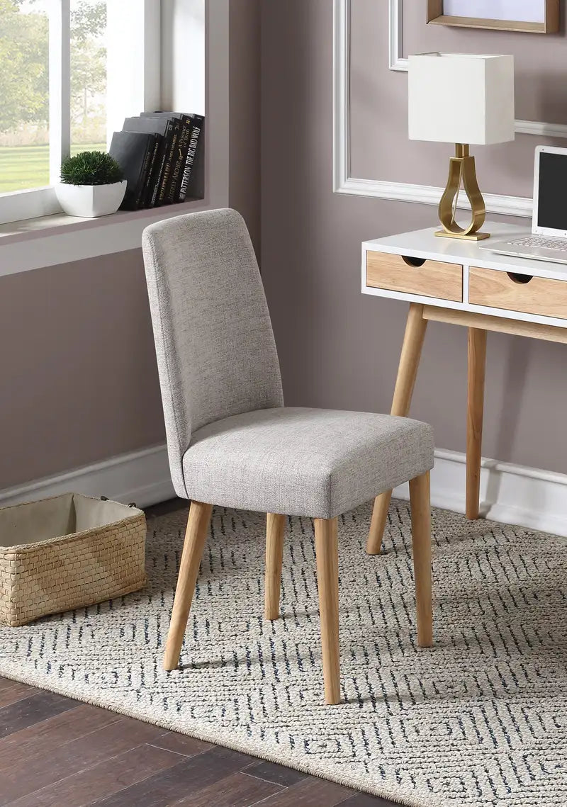 Gray Fabric Taylor Chair - Natural Wood Legs