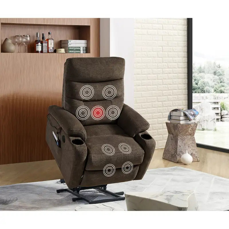 Power Lift Recliner Chair with Massage, Heat & USB - Elderly Comfort