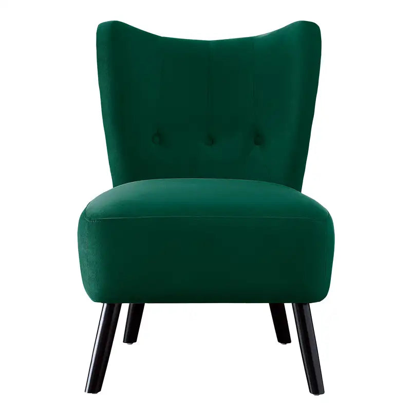 Green Velvet Accent Chair, Button Tufted, Modern Home Furniture