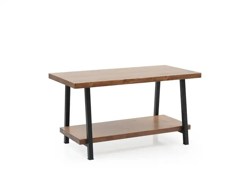 Rustic Solid Wood Coffee Table with Shelf - 39" - London Home Furnishings