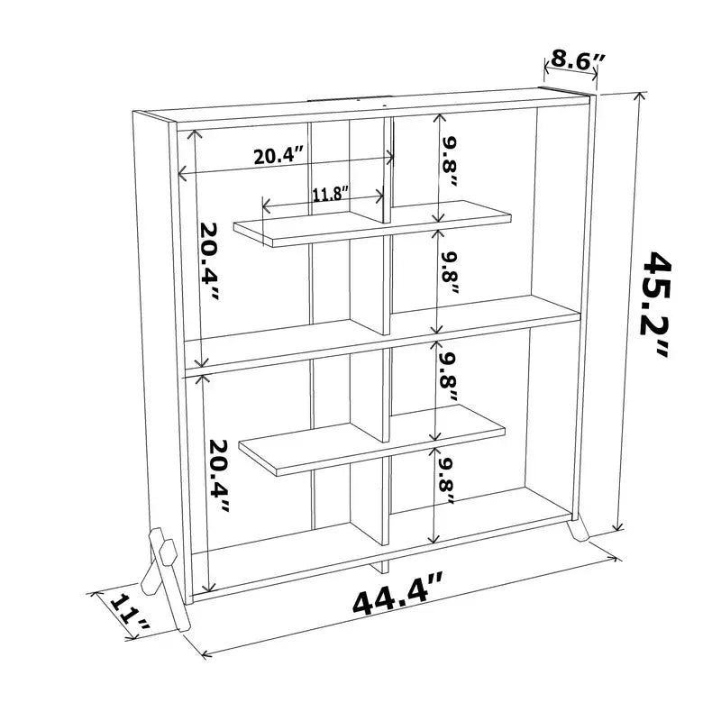 Kipp 6-Shelf Industrial Bookcase - Walnut/White Etagere