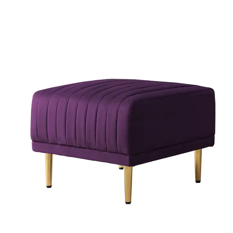 Purple Velvet Ottoman: Modern Sectional Sofa & Chair Footrest